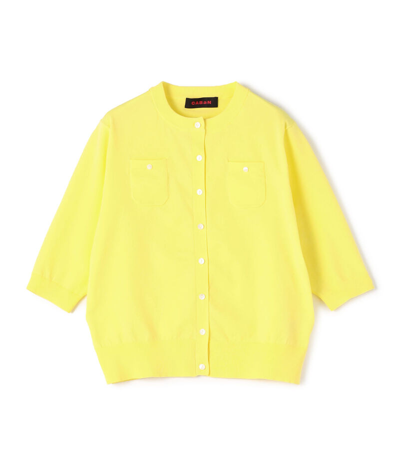 ファインポリエステル ハーフスリーブポケットカーディガン