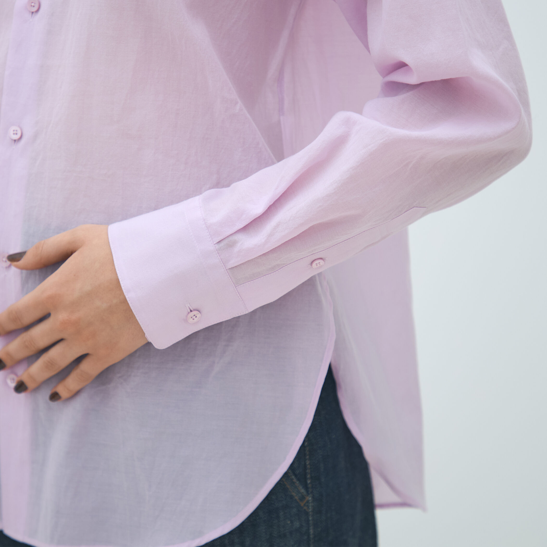 コットンシルクローン レギュラーカラーシャツ｜トゥモローランド 公式通販