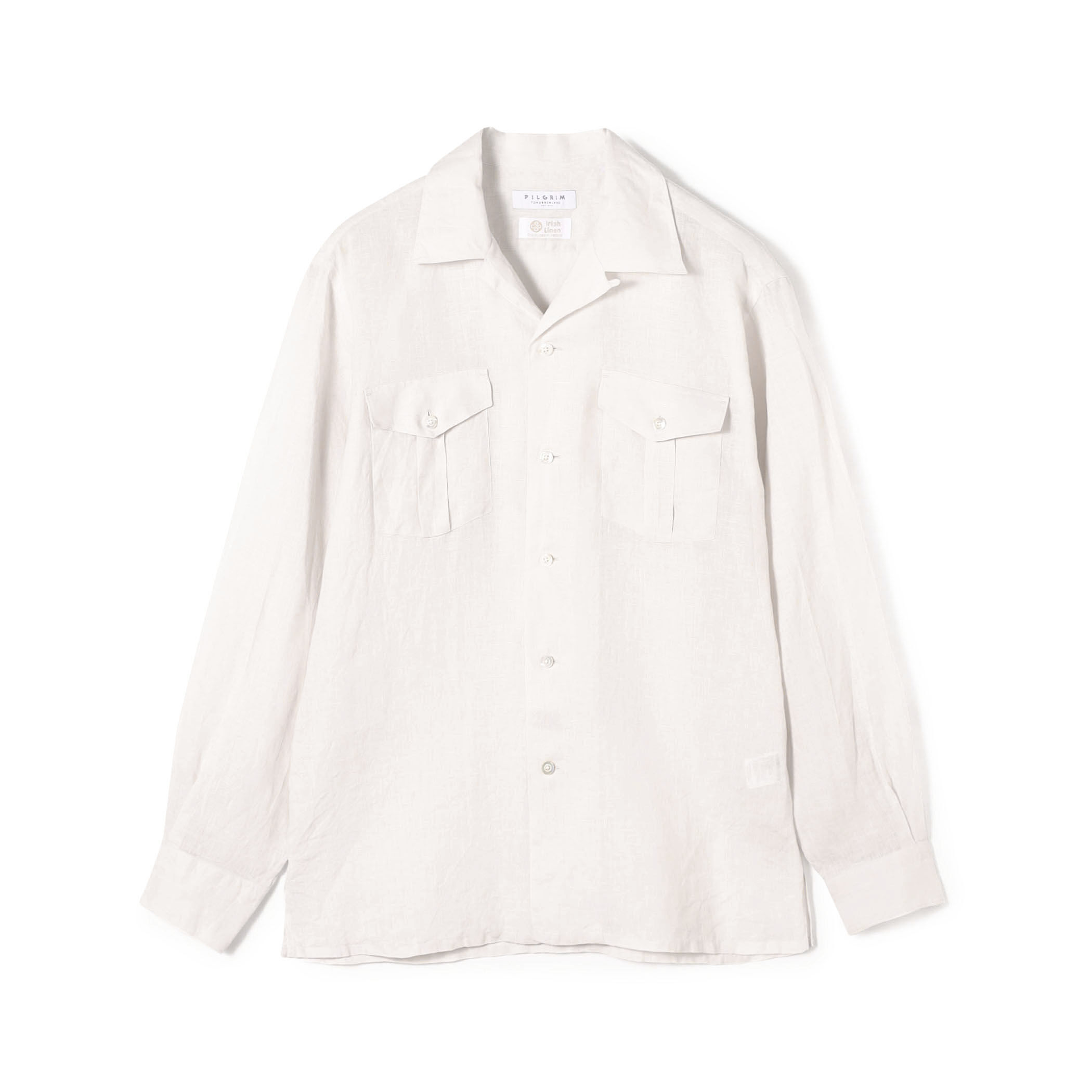 アイリッシュリネン ダブルポケット ロングスリーブシャツ