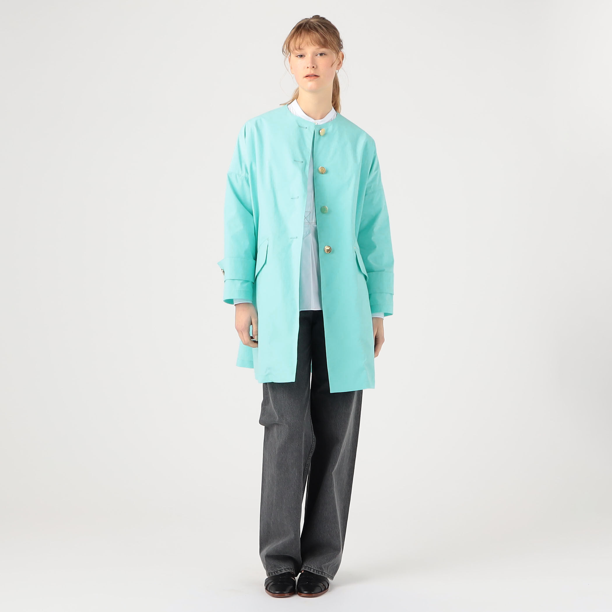 MACKINTOSH 国内買付 NEW HUMBIE ノーカラー tomorrowland 別注 MACKINTOSH NEW HUMBIE ノーカラーエコファーコート（ノーカラー