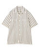 【別注】Salbatore Piccolo BRYAN コットンリネンストライプ オープンカラー ハーフスリーブシャツ