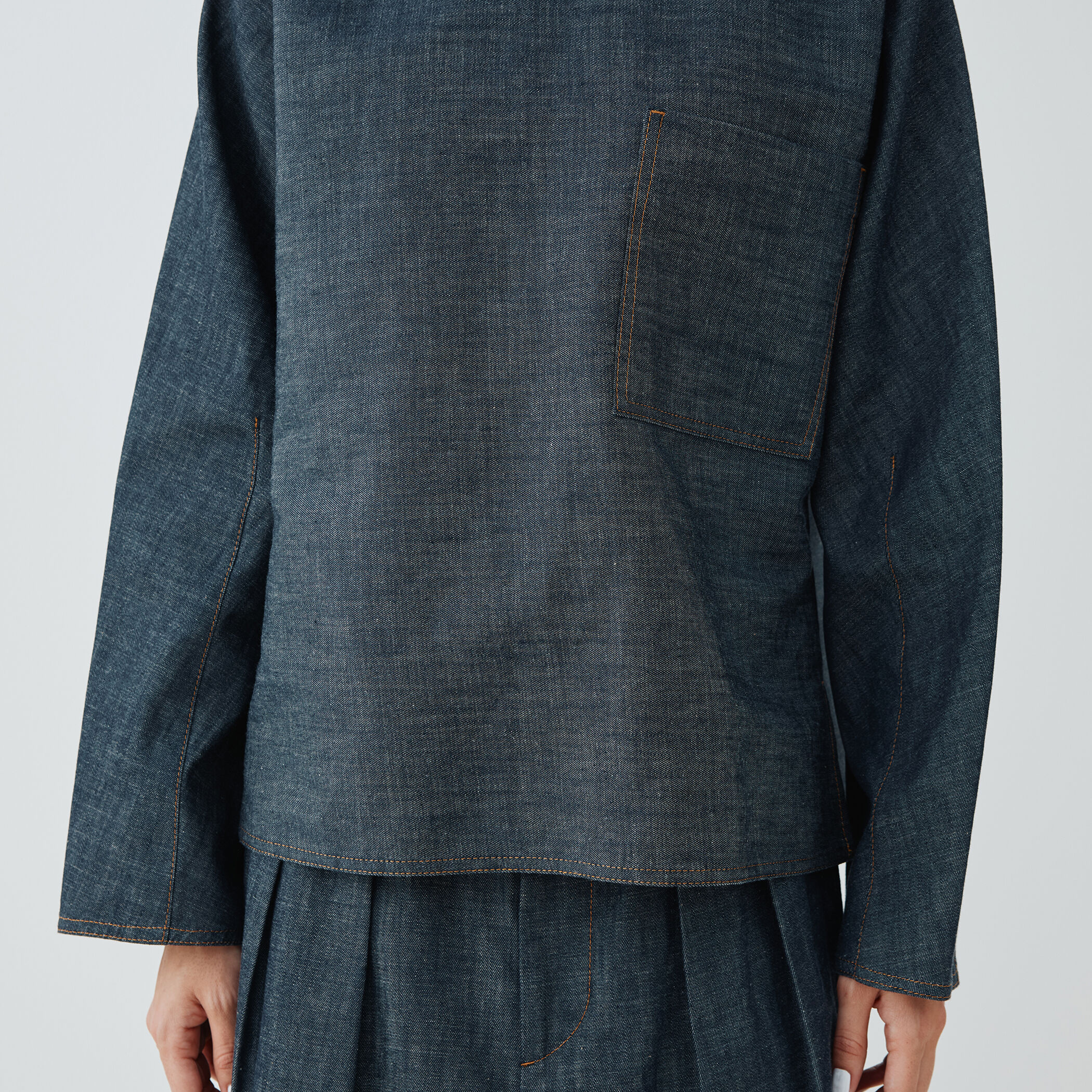 未使用 25SS ギャルリーヴィー ステイブルーデニム プルオーバーシャツ 未使用 25SS ギャルリーヴィー ステイブルーデニム プルオーバー