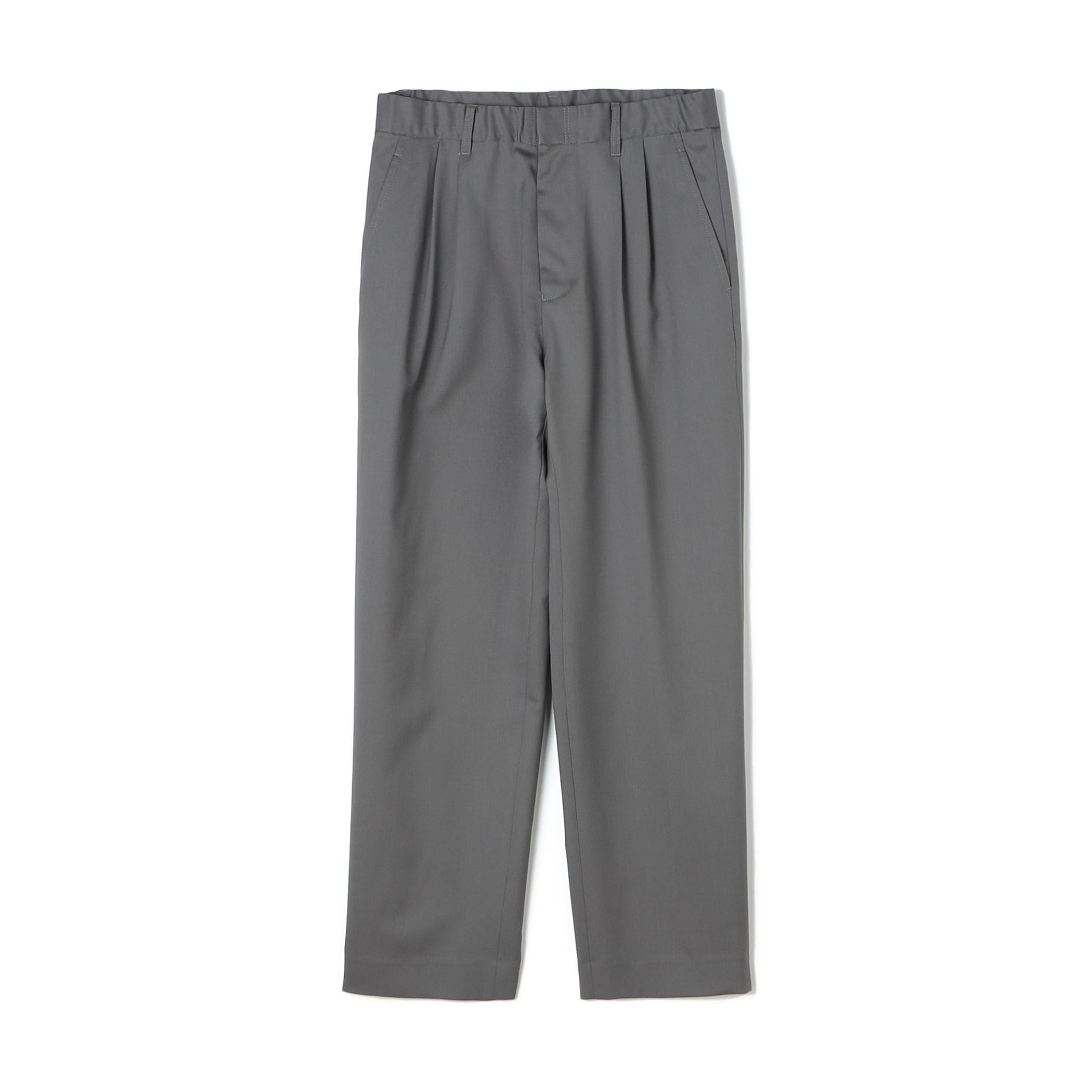 新品！GALERIE VIE MEN タックパンツ チャコールグレー ウォッシャブルギャバジン タックパンツ｜トゥモローランド 公式通販