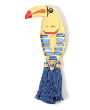 MERCEDES SALAZAR BIRD GOLDEN BLUE ブローチ