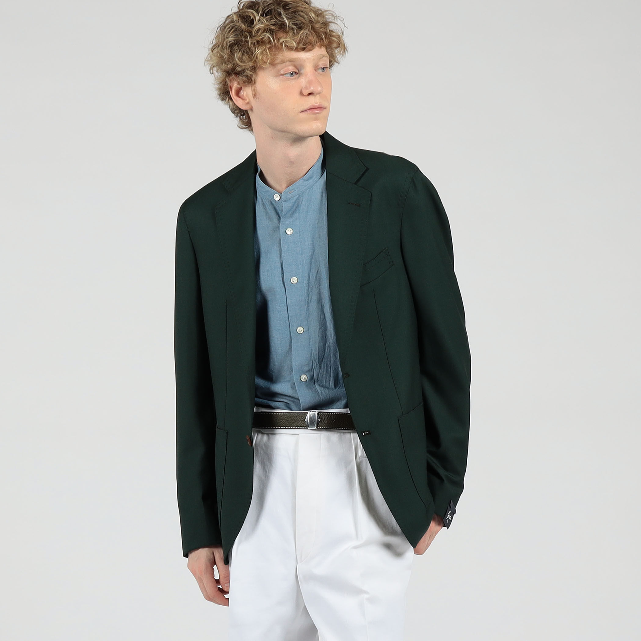 GABO ウールシルク シングルブレステッド2Bジャケット