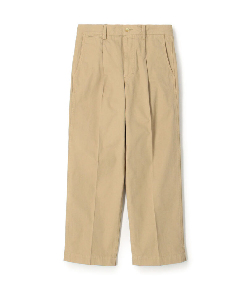 60/3 コットンオックスフォード 1プリーツバレルパンツ