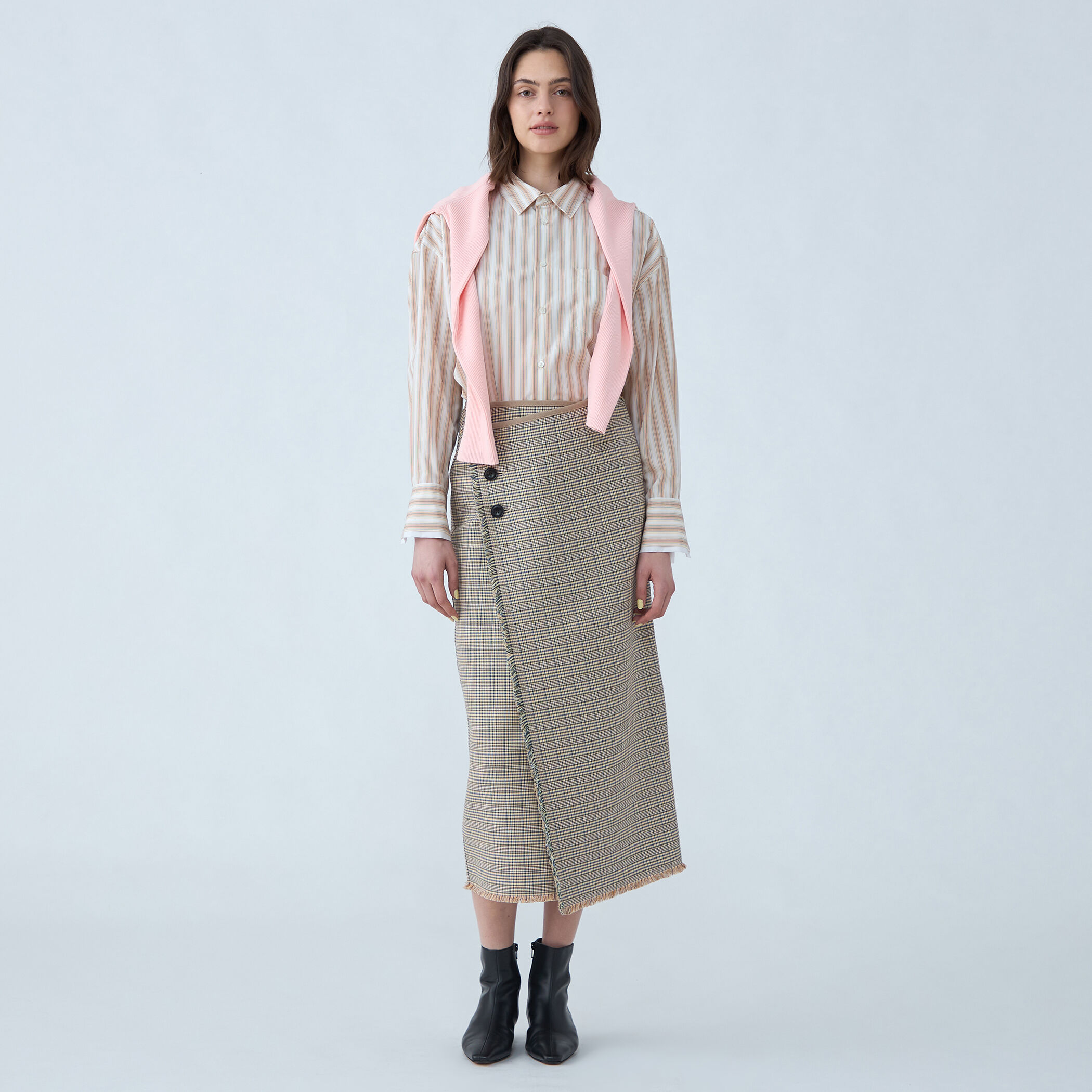 コットンリバーチェック ラップスカート｜トゥモローランド 公式通販