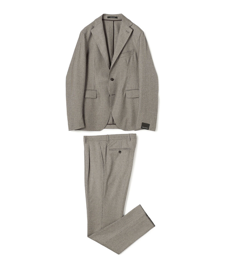 【別注】TAGLIATORE ウールサキソニーハウンドトゥース シングルブレステッド2Bスーツ