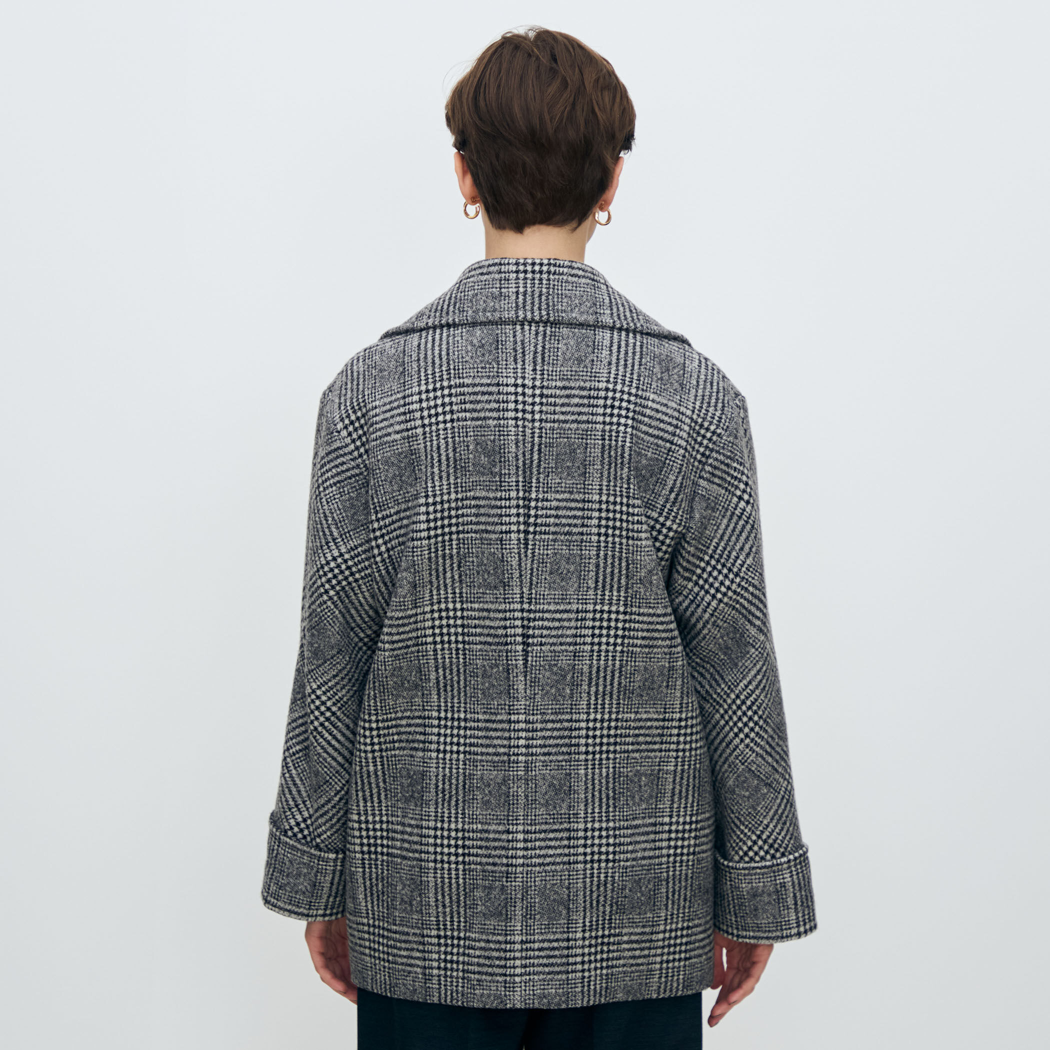 カシミヤグレンチェック ダブルブレストコート｜トゥモローランド 公式通販