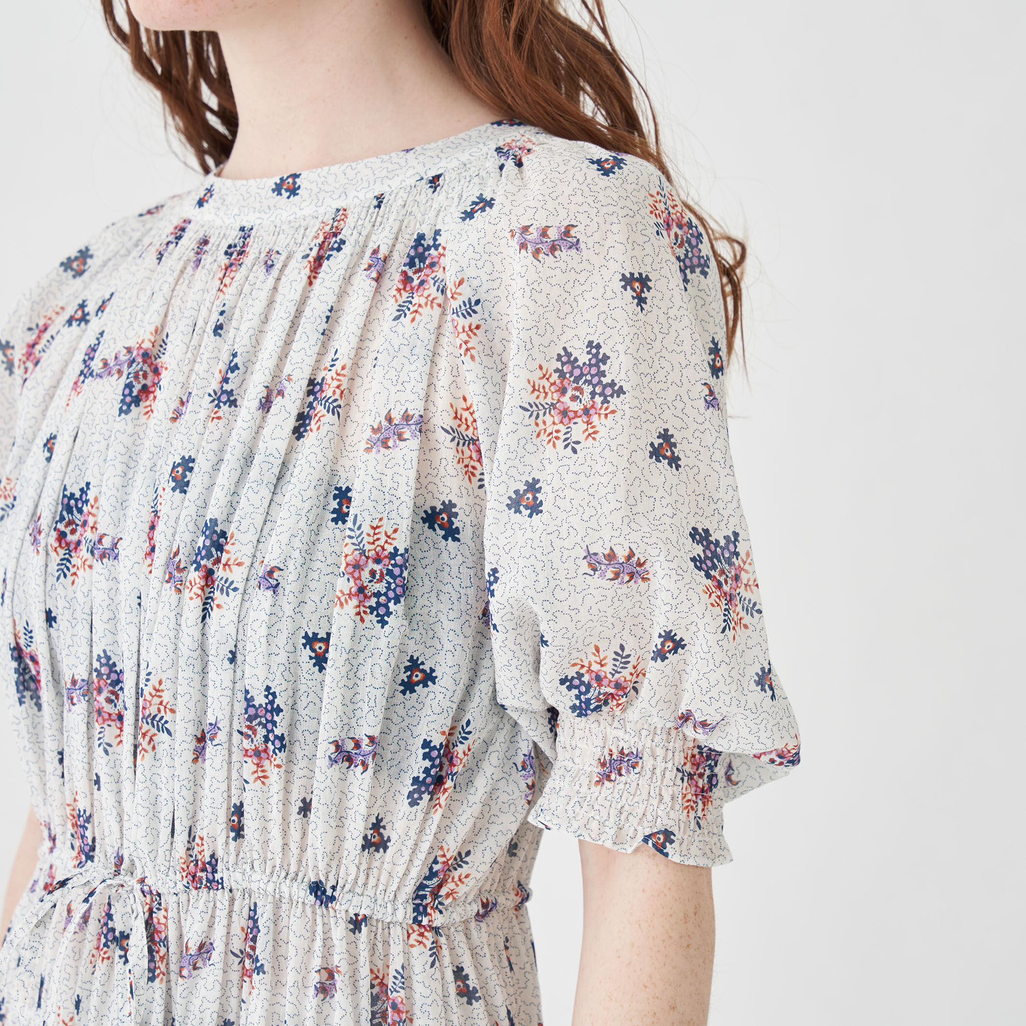 コットンジョーゼット シャーリングワンピース｜トゥモローランド 公式通販