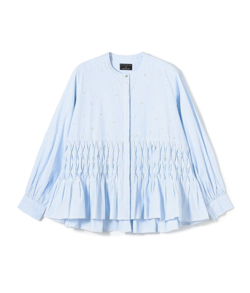 【別注】ne Quittez pas BLACK Tuck ストライプ ブラウス