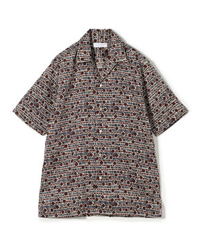 リネン バティック オープンカラーハーフスリーブシャツ