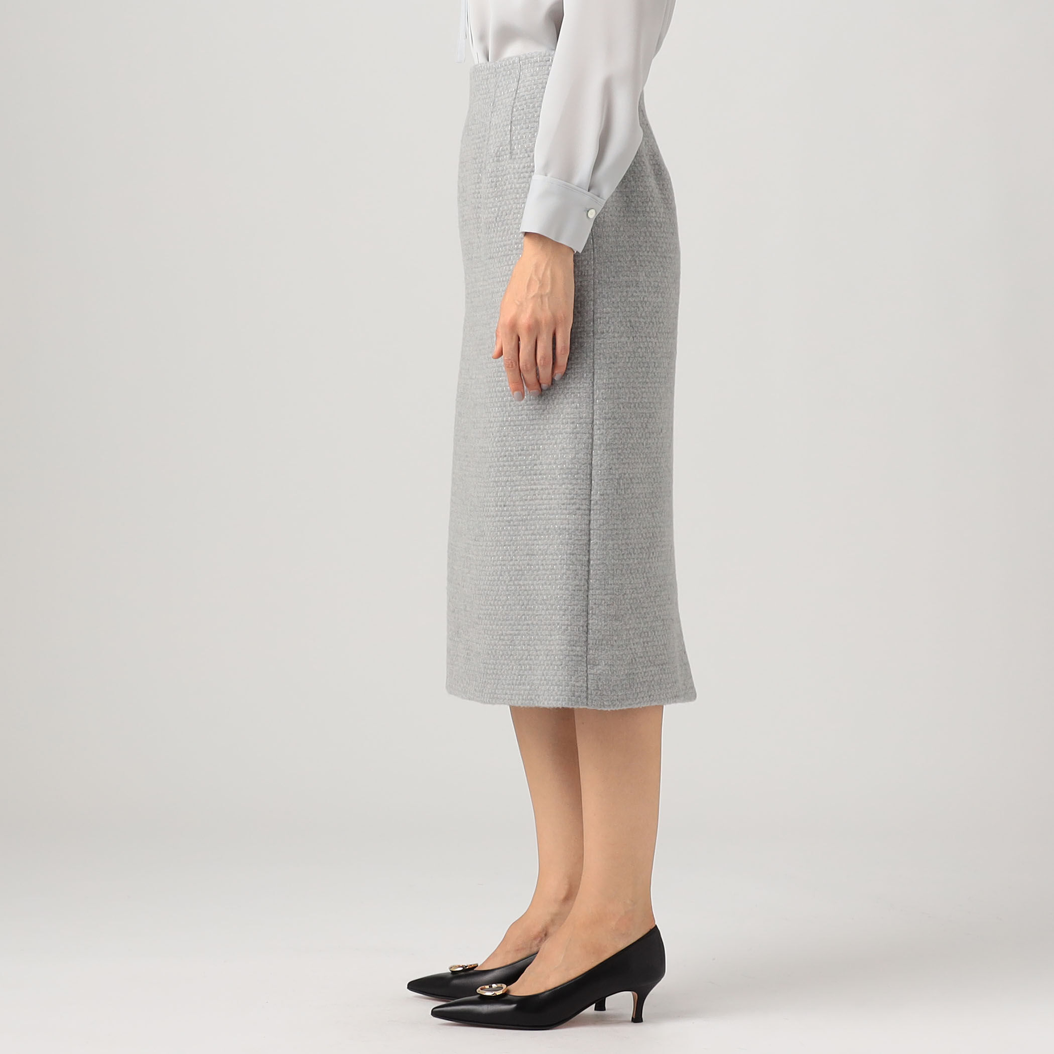 タグ付新品★シビラ★美しいプリントスカート　アイボリー×黒グラデーション Layered Maxi Shirring Skirt - SALE