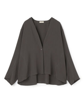 ジャージーライクジョーゼット カラーレスジャケット