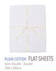Plain Cotton flat sheets (semi-double to double)