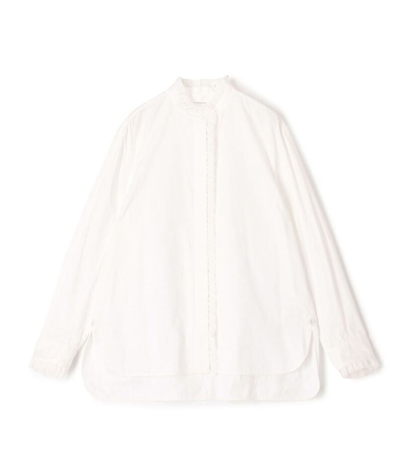 【WEB先行予約】コットンピケ フリルカラーブラウス
