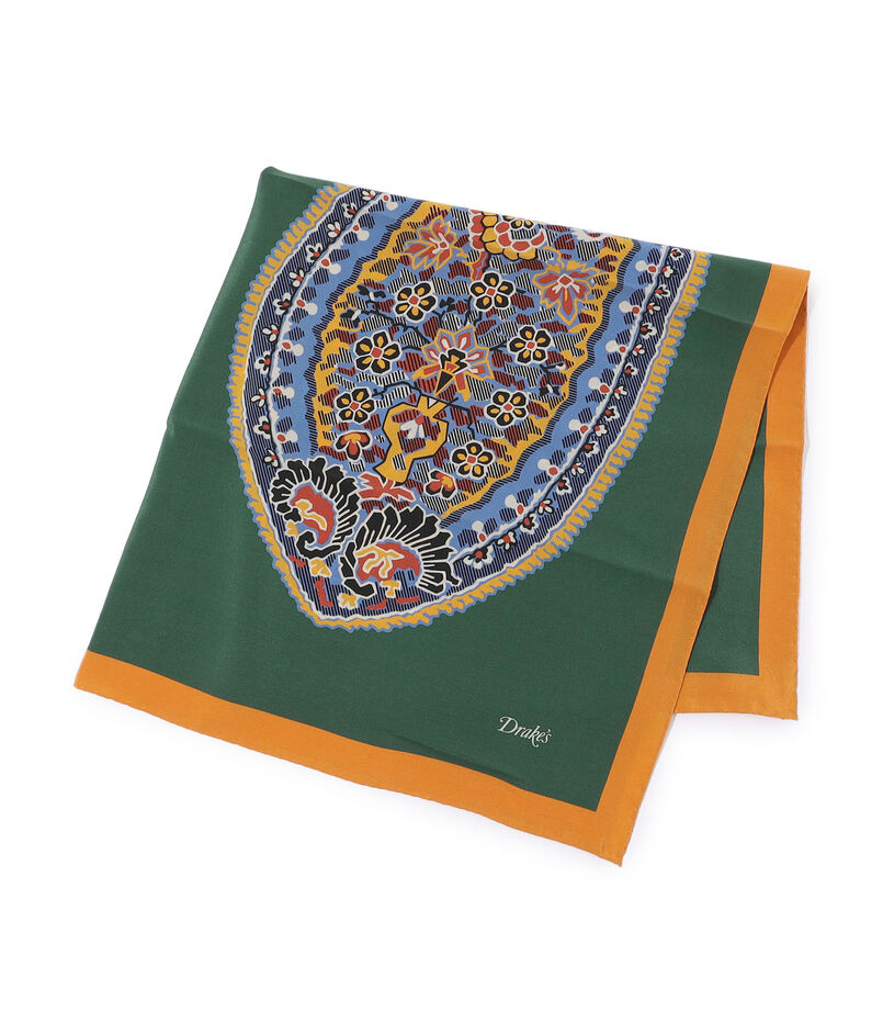 Drake's PAISLEY PRINT BANDANA シルクプリントスカーフ