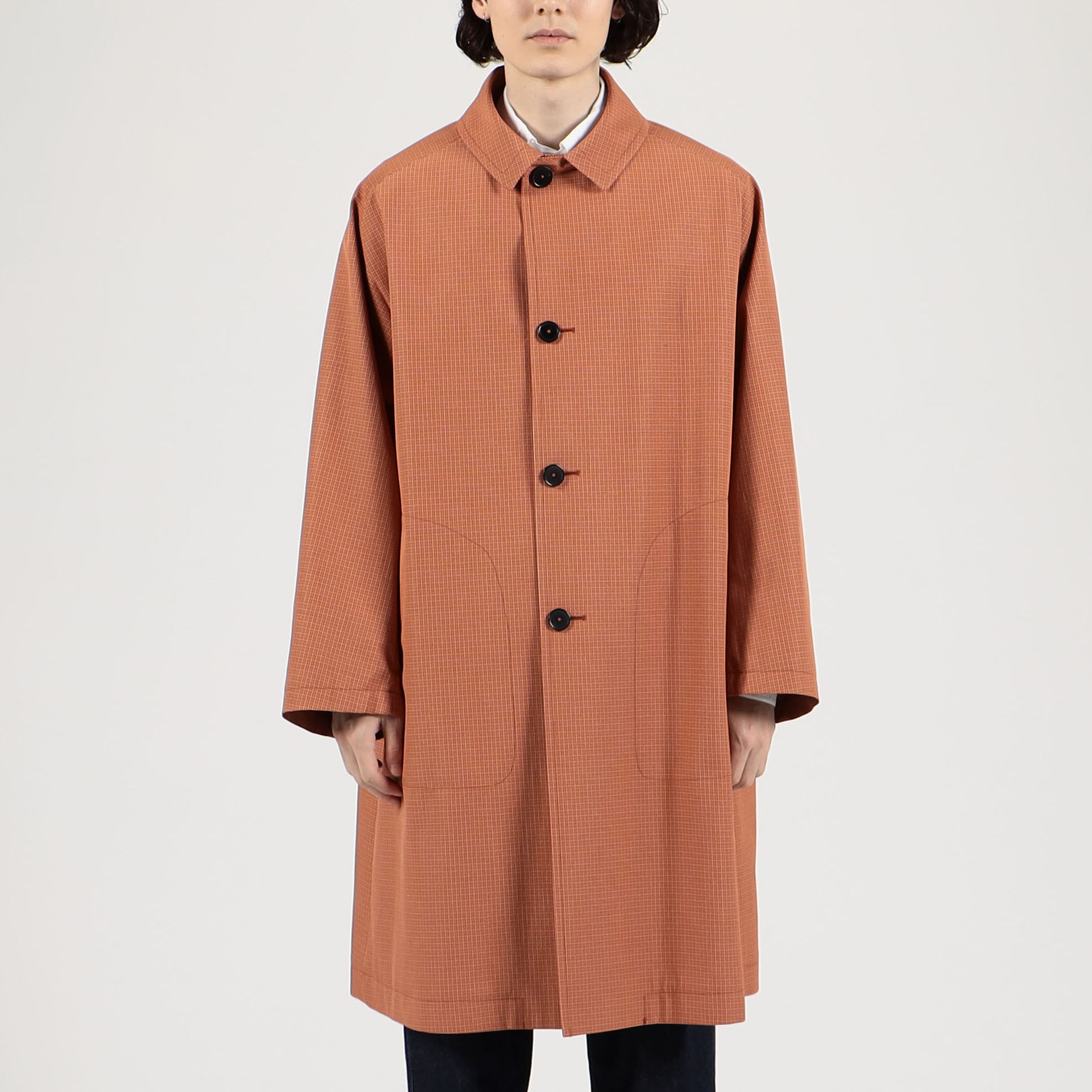 トゥモローランドコレクション　スプリング　ガウンコート　ストライプ　３６ □【別注】ATON GOWN HEAVY ROYAL FLEECE コート