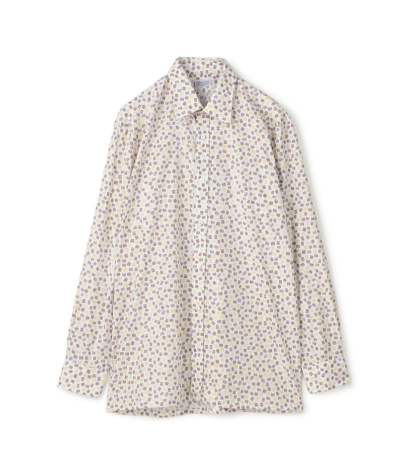 Charvet コットンプリント セミワイドカラーシャツ