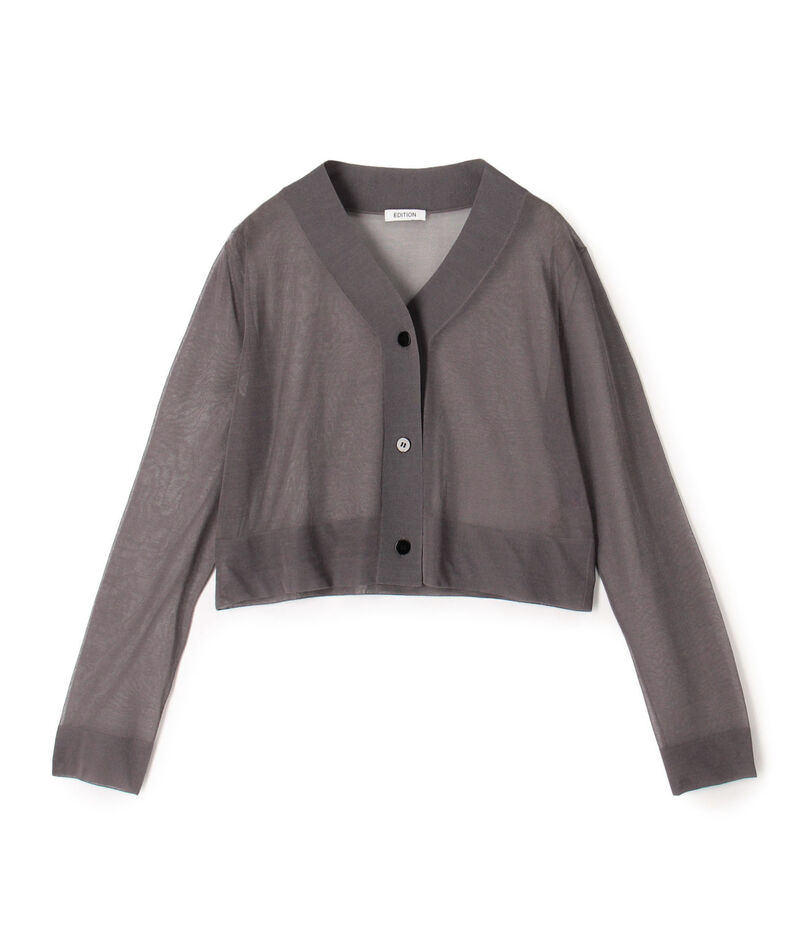 シアーニット Vネックカーディガン