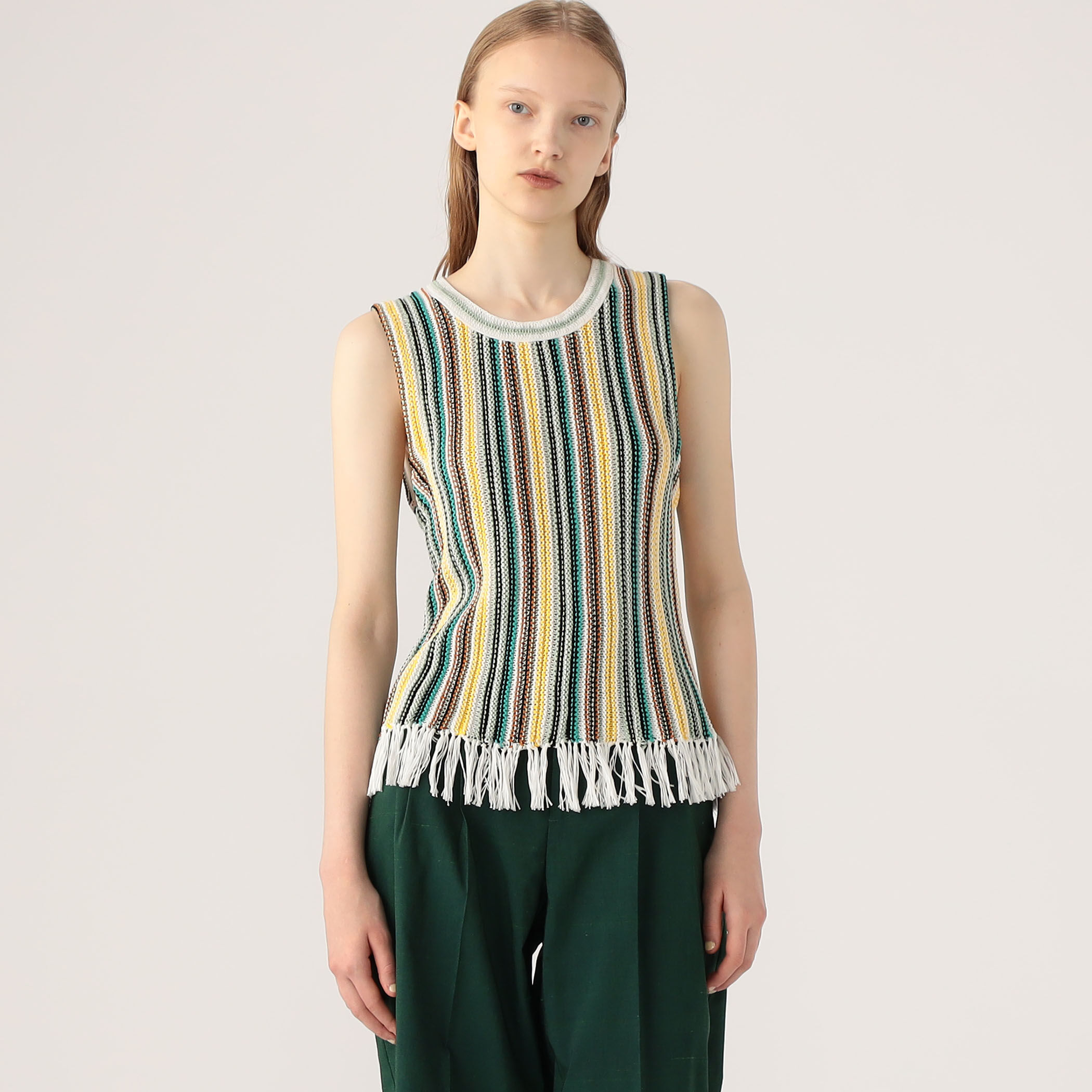 コットン マルチストライプニットプルオーバー｜トゥモローランド 公式通販