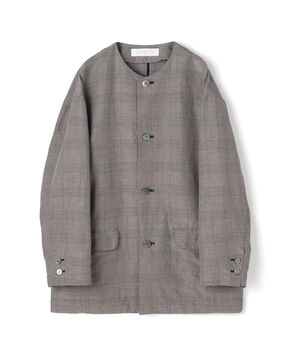 リネンキュプラシルクコンパクト ノーカラージャケット