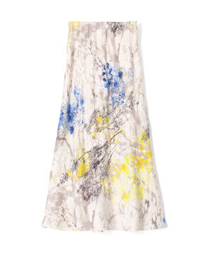 【WEB先行予約】ダプルドシェードアブストラクトプリント セミフレアスカート