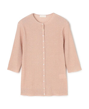 マーセライズドコットン クルーネックカーディガン