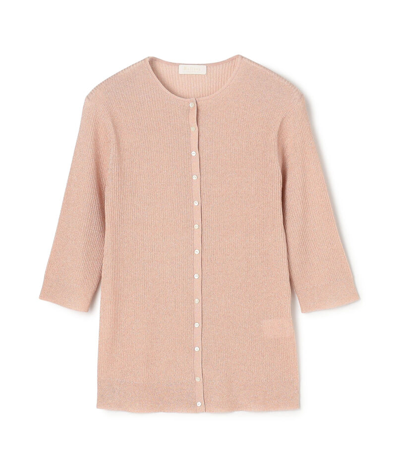 マーセライズドコットン クルーネックカーディガン