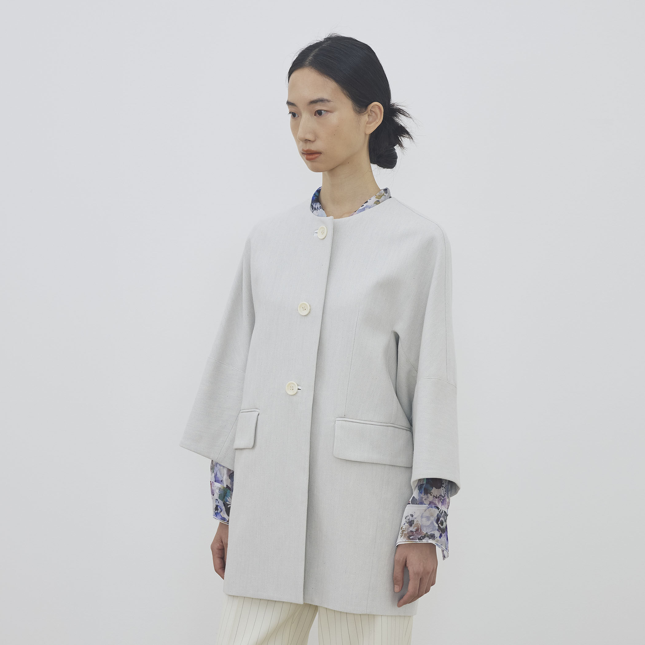 aimi　0808 WEB先行予約】コットンオックスフォード キモノスリーブミディコート