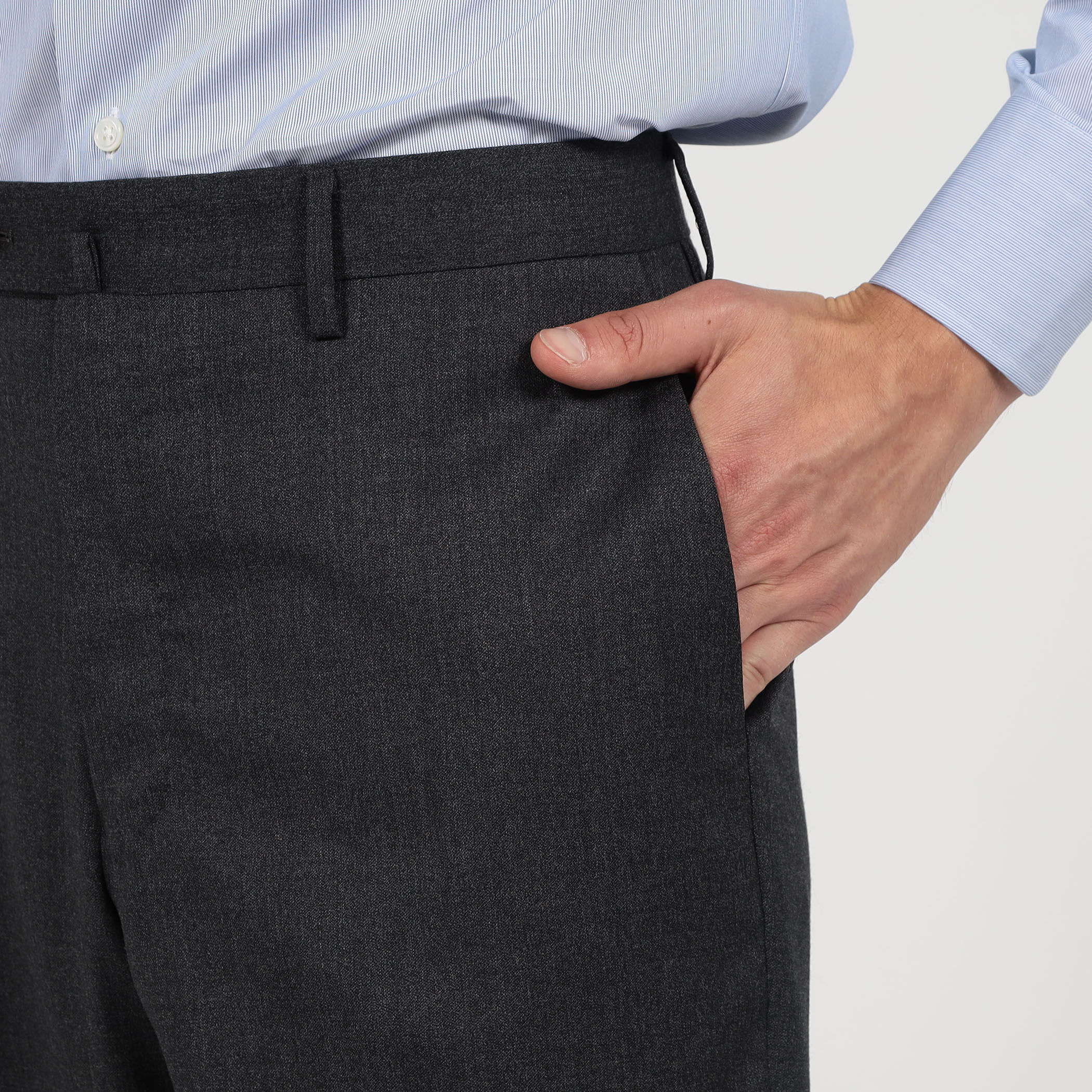 21マイクロン ウールツイル ノープリーツスラックス V.B.CANONICO