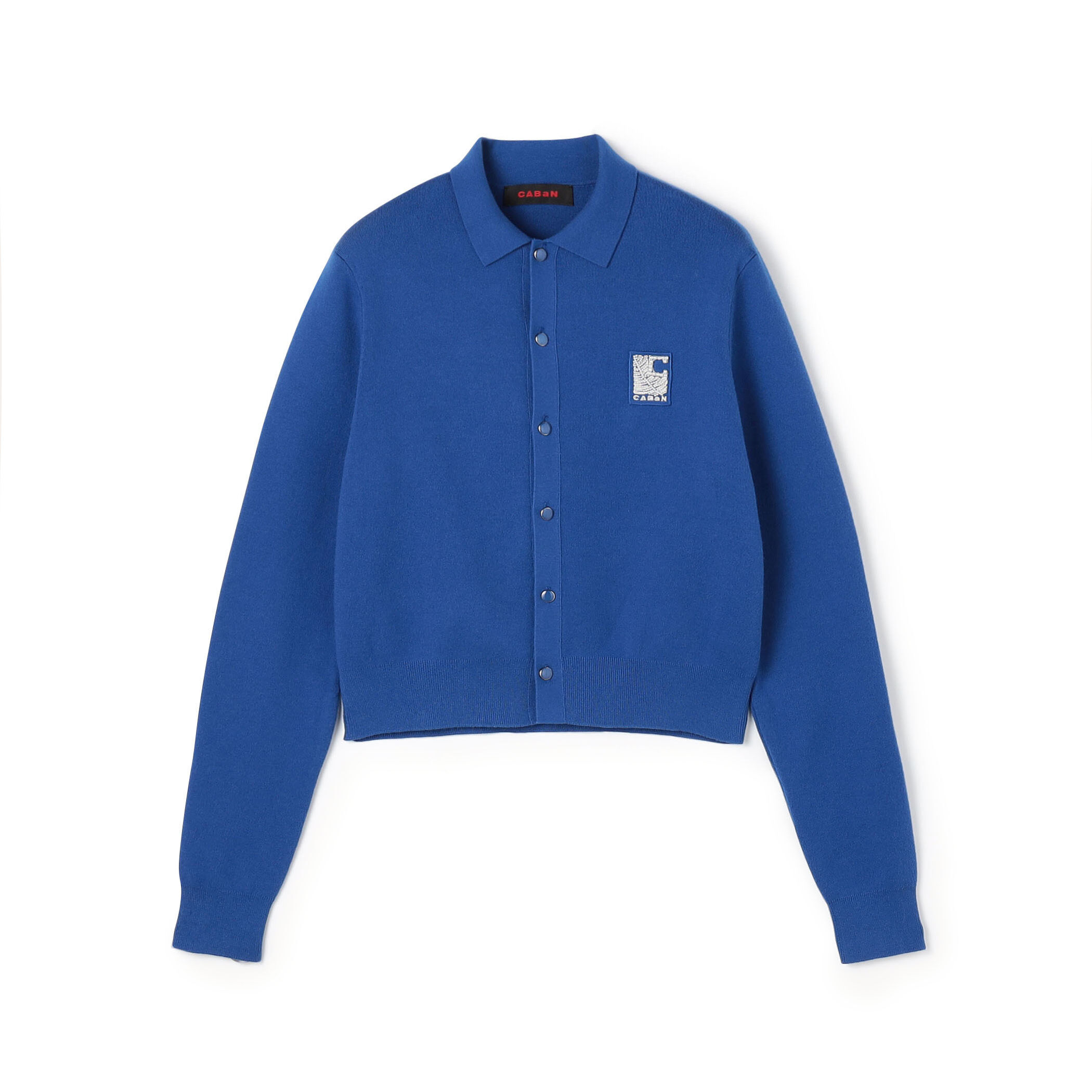 美品　CABaN カーディガン 白　Sサイズ コットンカシミヤ パールロゴポロカーディガン