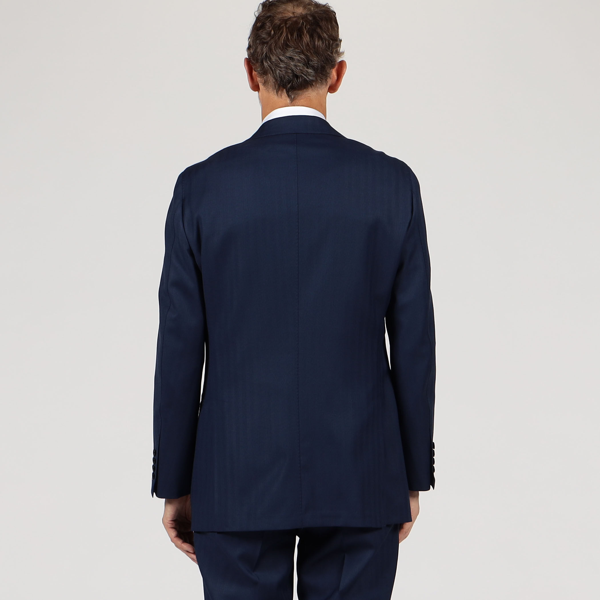 高級 トゥモローランドピルグリム × ドラゴ ヘリンボーン ウールツイル スーツ肩幅約425cm