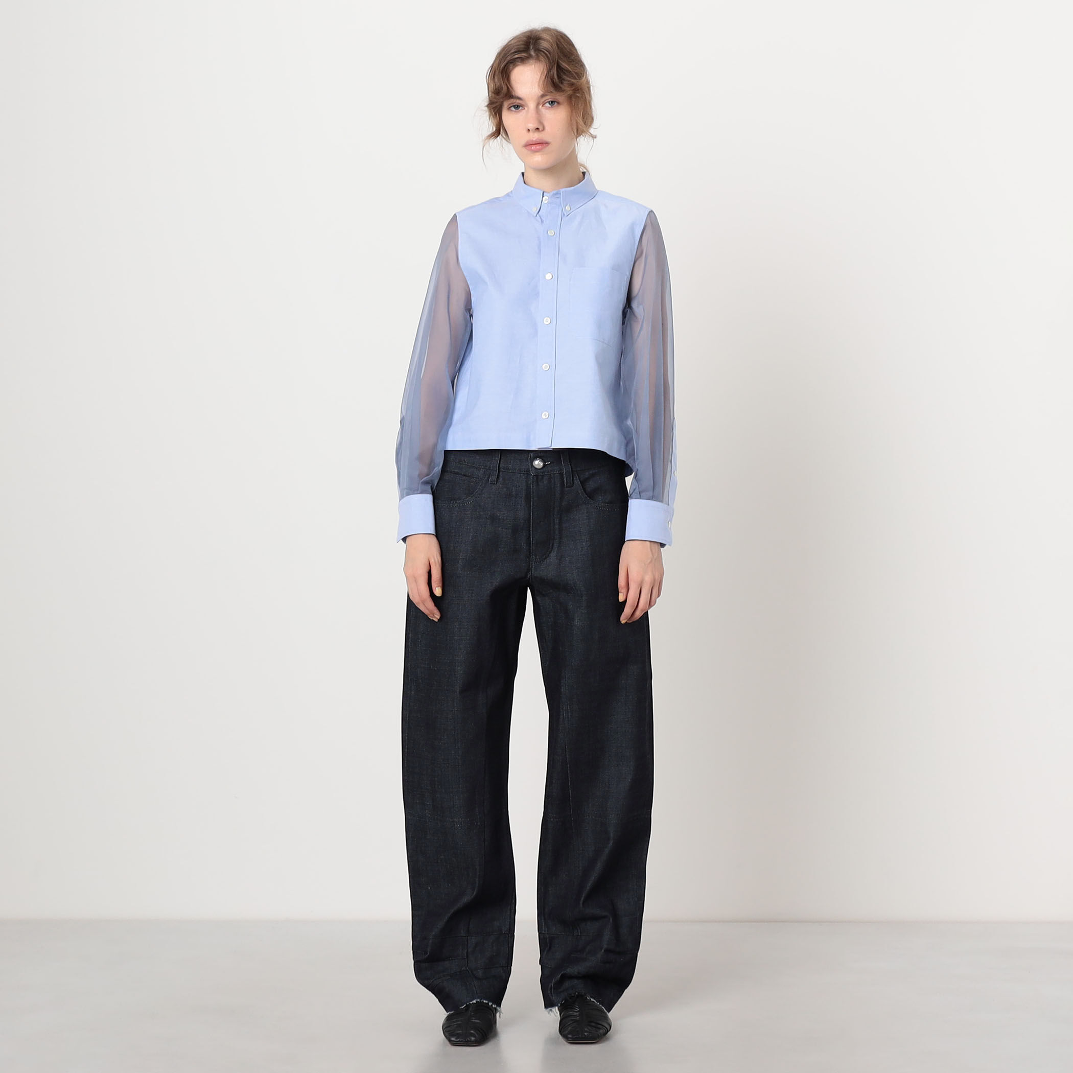HYKE OXFORD SHEER/S SHIRT シアースリーブシャツ｜トゥモローランド