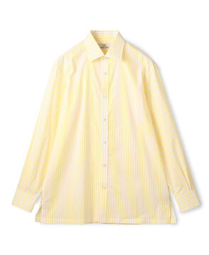 120/2コットン ストライプ ワイドスプレッドカラードレスシャツ THOMAS MASON