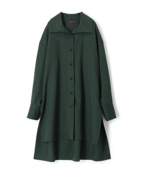 ウールツイル ハイネックロングシャツ