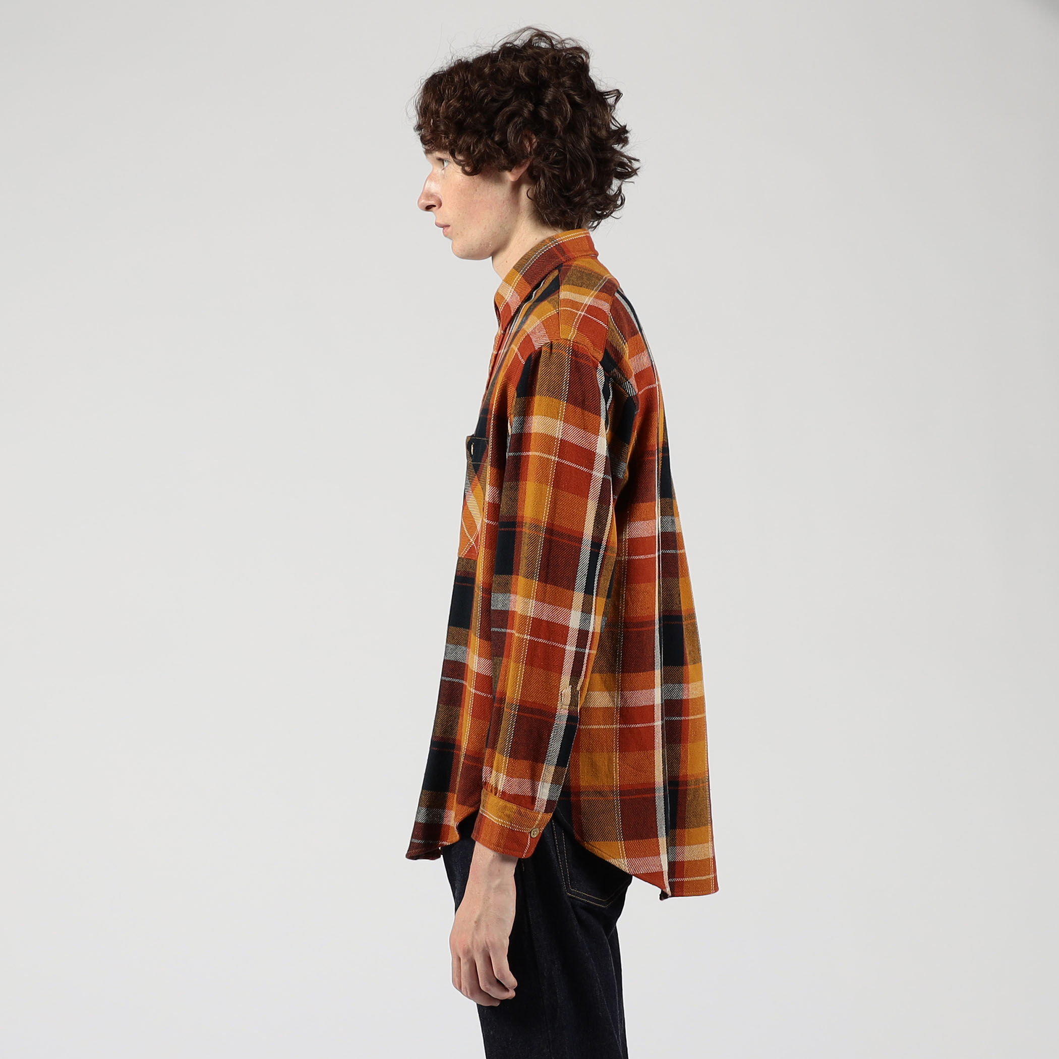 コットンビエラチェック ダブルポケット ロングスリーブシャツ