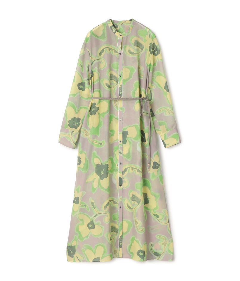 リリアンプリント ロングシャツワンピース