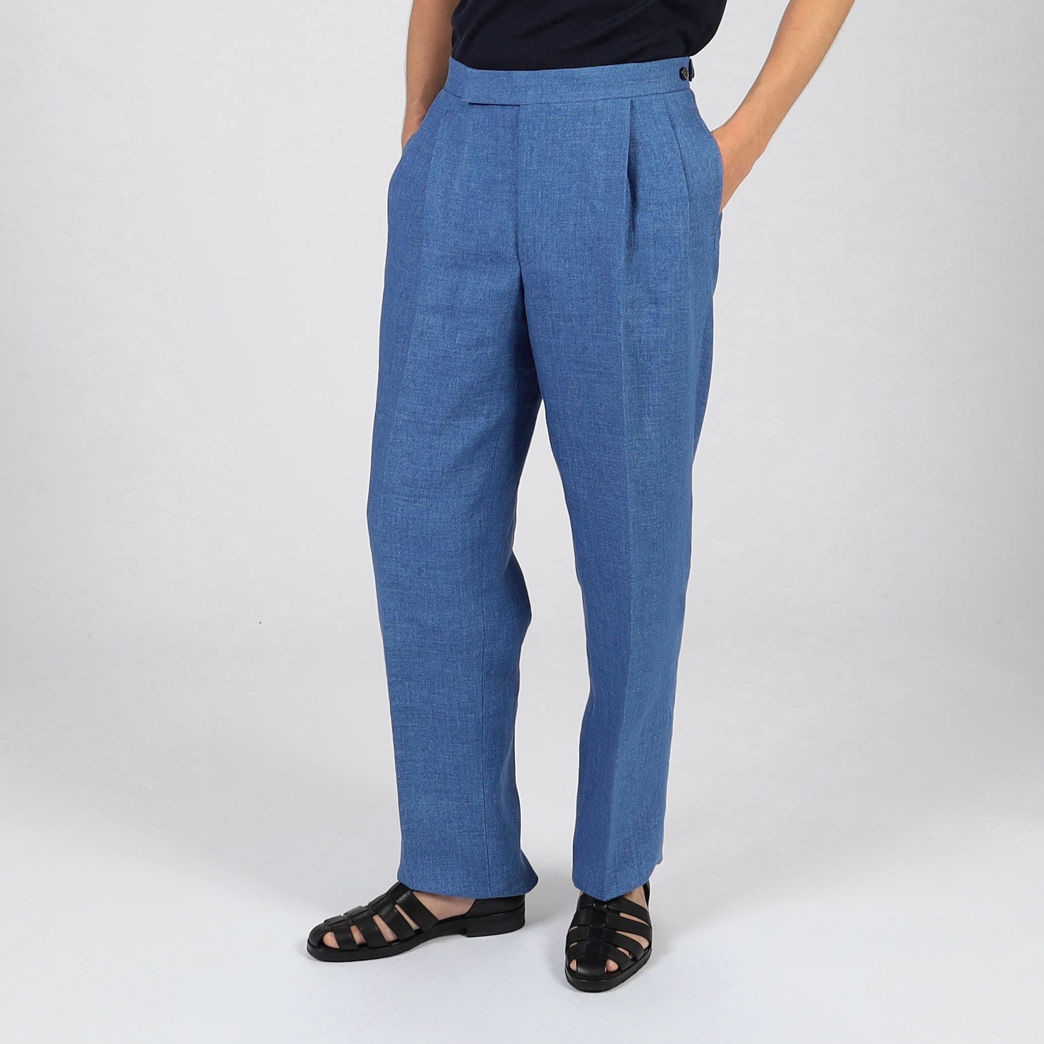 RICHARD MASCIANTONIO リネン サイドアジャスター 2プリーツワイド