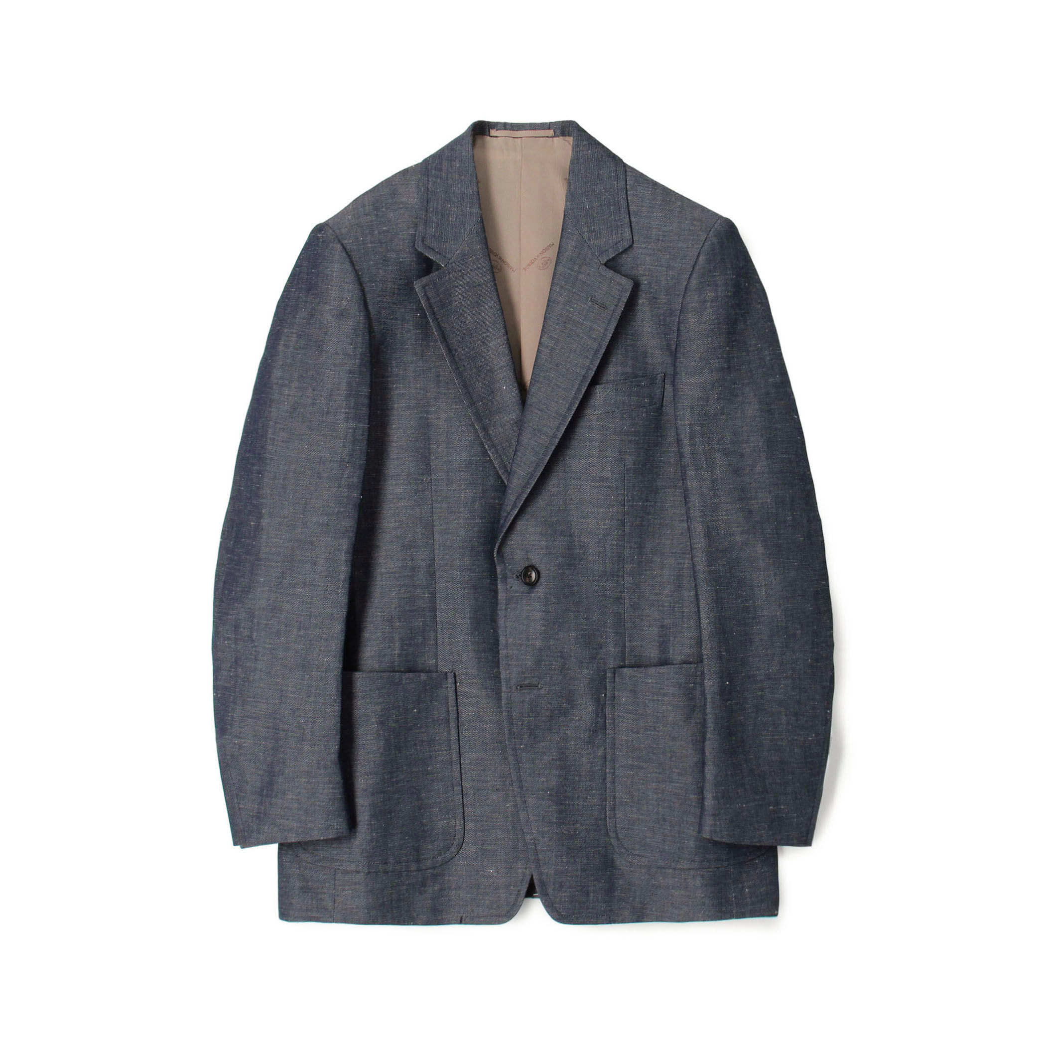 ウールリネン シングルブレステッド2Bジャケット DORMEUIL