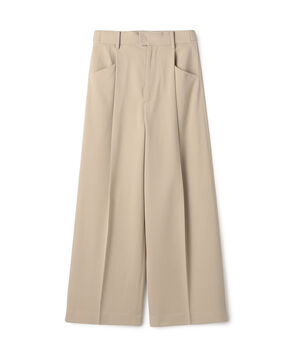 コットンウールギャバジン ラウンドシルエットパンツ