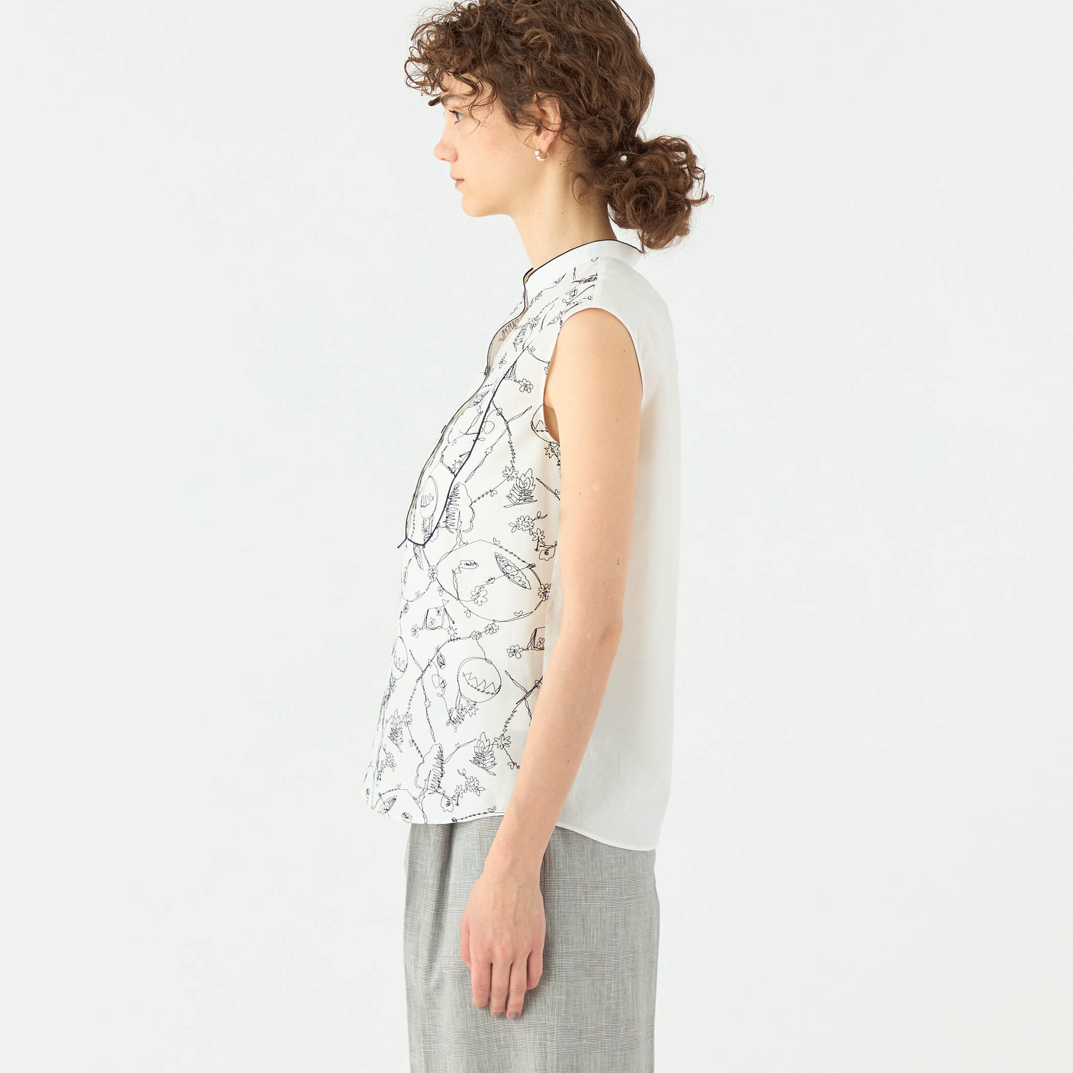 【クリーニング済美品】トゥモローランドコレクション　柄ブラウス　サーモンピンク TOMORROWLAND(トゥモローランド) HIGH COUNT SATIN 2WAYギャザー