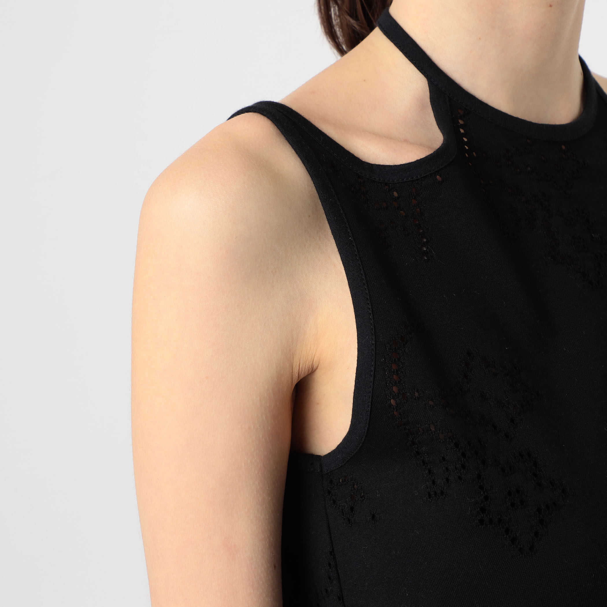 Mame Kurogouchi Eyelet Jersey Jacquard Sleeveless Top