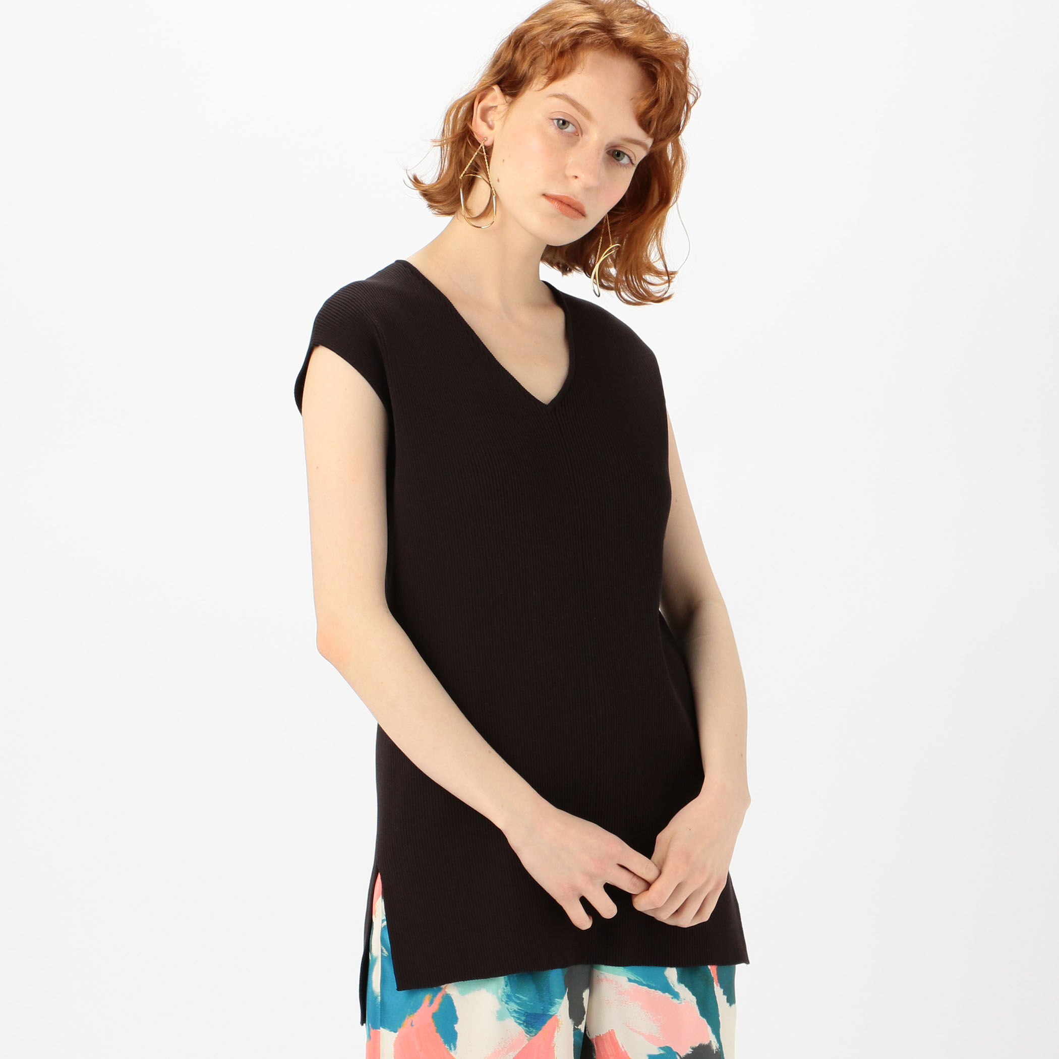 Ballsey - Ballsey コットンストレッチリブ Vネックプルオーバー　レッド コットンストレッチリブ Vネックプルオーバー｜トゥモローランド