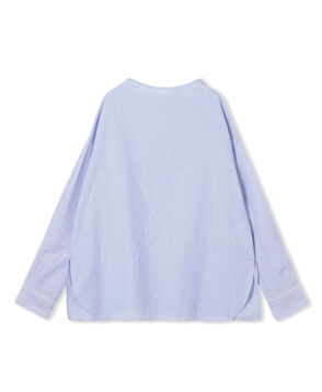 コットン ミドルネックバックボタンシャツ