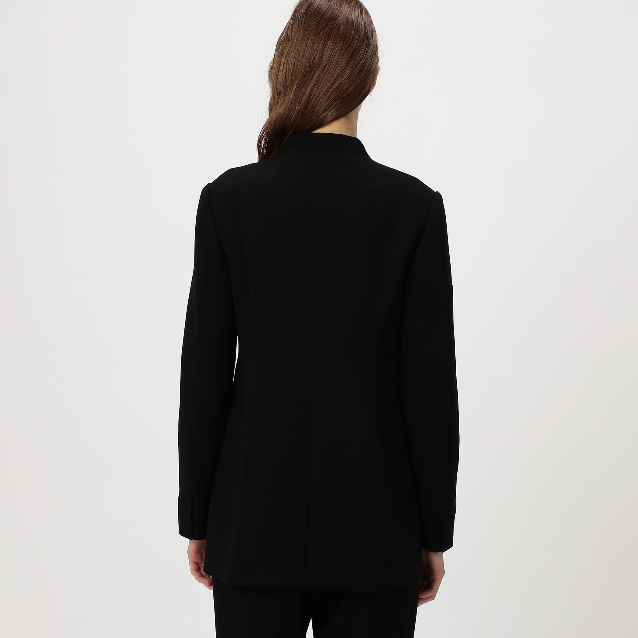 Mame Kurogouchi Collarless Double Breasted Suit Jacket