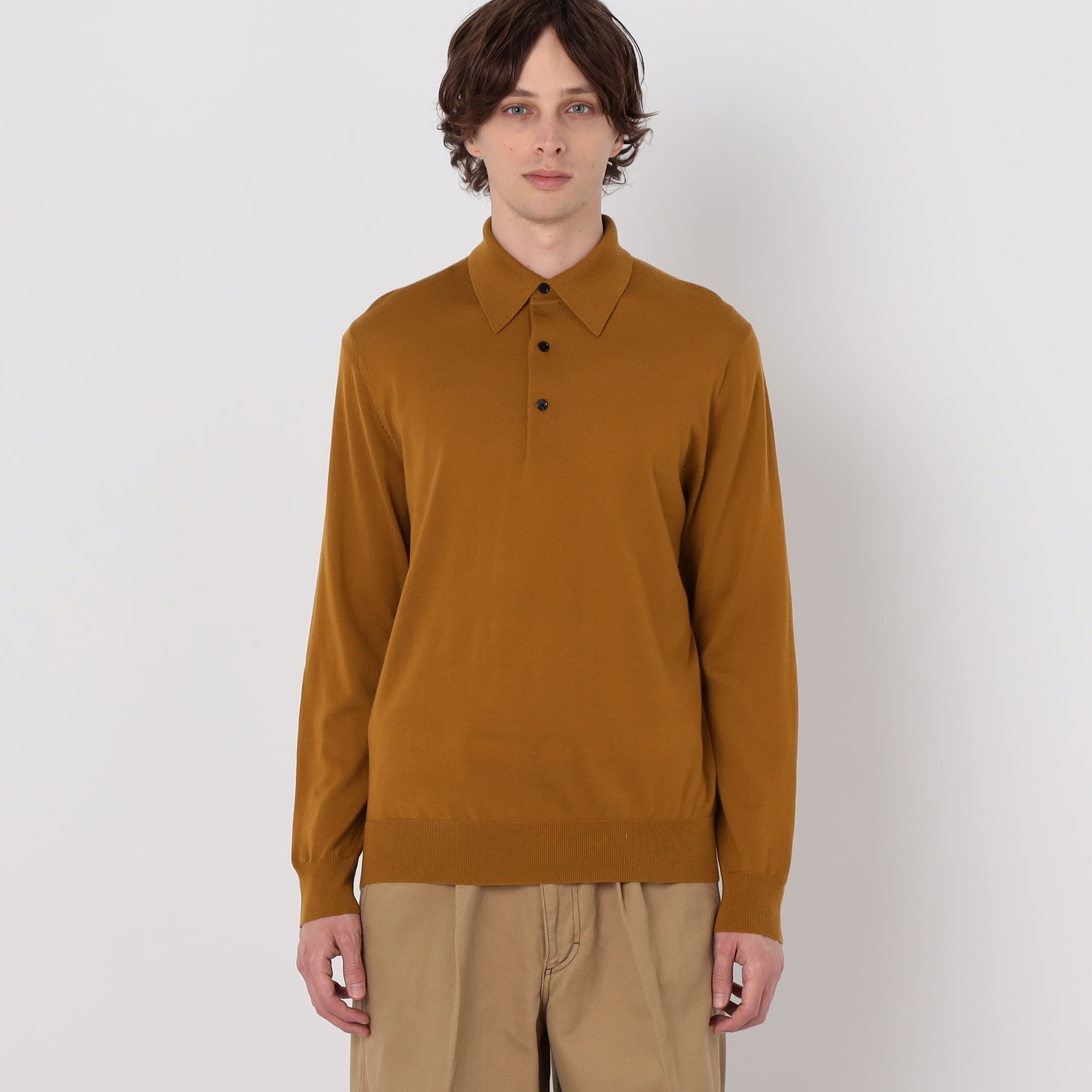 TOMORROWLAND tricot スーパーファインメリノウール ニットポロ S-WOOL