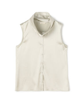 シルクストレッチサテン スカーフネックブラウス