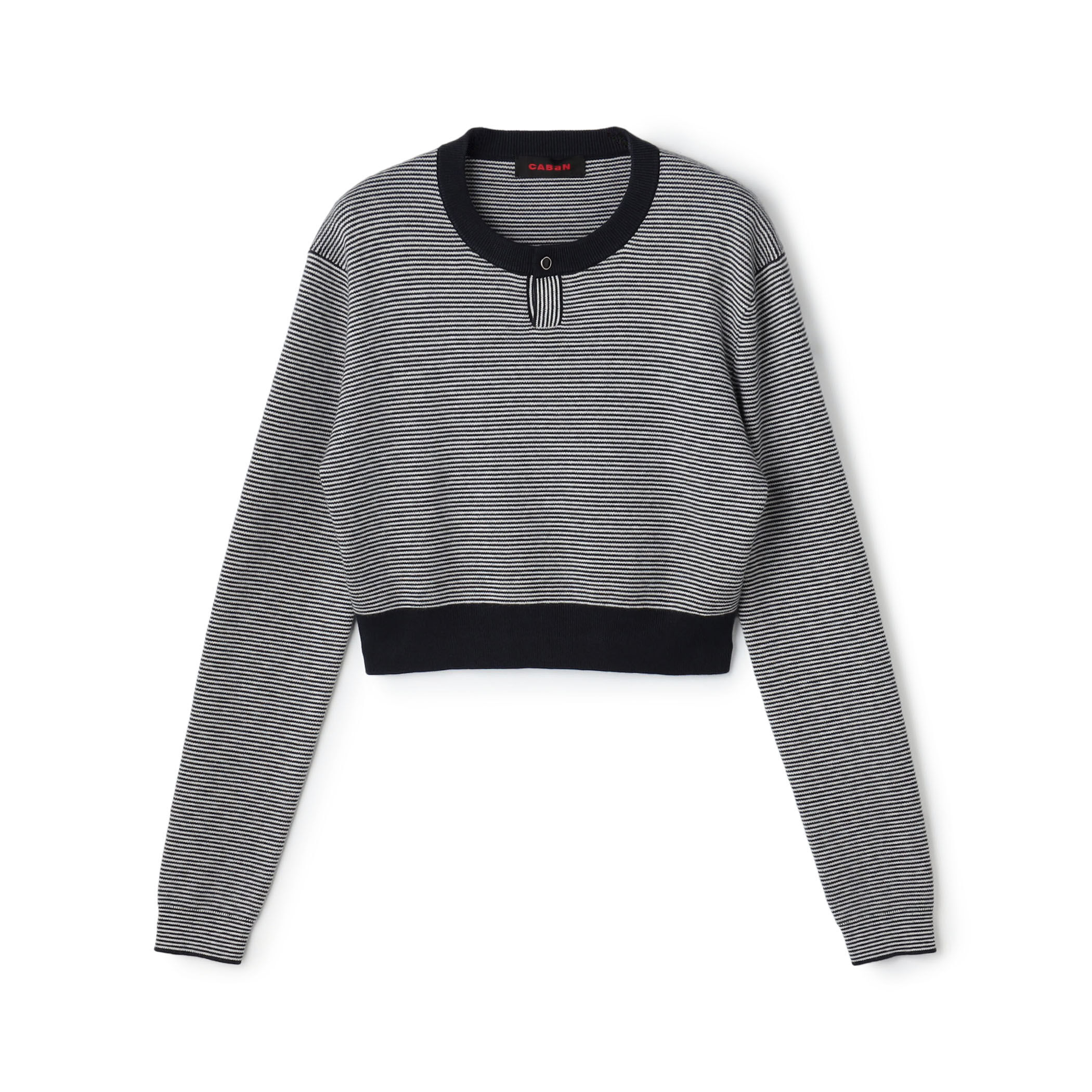 コットンカシミヤ ヘンリーネッククロップドプルーバー