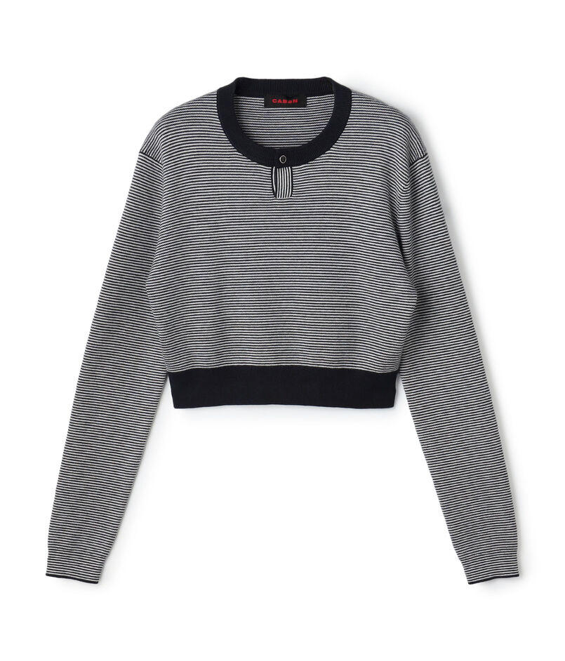 コットンカシミヤ ヘンリーネッククロップドプルーバー